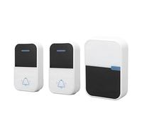 Sonnette sans Fil Portée 150 M Sonnette Auto-alimentée IP44 Kit de Sonnette étanche pour Bureau à Domicile avec 2 émetteurs 1 Récepteur, 38 Mélodies 3 Niveaux de Volume(EU)