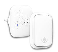 Sonnette sans Fil pour Porte Étanche. Carillon Électronique, Portée de 150 m. 38 Mélodies, 4 Niveaux de Volume. Utilisation Intérieure et Extérieure. (1 Récepteur + 1 Émetteur)