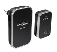 Sonnette sans fil, sans pile, cinétique, GB157 GreenBlue, 38 mélodies, noir, portée jusqu'à 200m, IP44