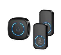Sonnette sans fil sonnette de porte de bienvenue intelligente 300M/984 pieds télécommande 60 chansons Distinction sonnette intelligente sonnette d'appel prise US EU en option - Type Black 2B1R