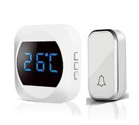 Sonnette sans Fil, Sonnette électrique à Quatre Niveaux de réglage du Volume, kit de Carillon de Porte Musical à 38 accords, Pas Besoin de Batterie pour Chambre à Coucher, Maison, (Blanche)