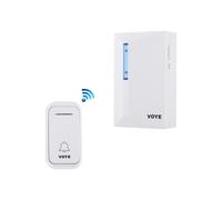 Sonnette sans fil Voye V015F avec télécommande et 38 pistes d'accords (Couleur : Blanc) : Cadeau surprise V015F