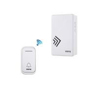Sonnette sans fil Voye V022F avec télécommande et 38 pistes d'accords (Couleur : Blanc) : Cadeau surprise V022F