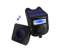 Sonnette Solaire 129db Alarme de Détection de Mouvement sans Fil Intérieur Extérieur Alarme de Capteur de Mouvement Alarme Solaire D'allée Capteur Infrarouge Sonnette de Porte (Prise UE)