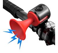 Sonnette Velo 120 DB, Klaxon Velo étanche IPX4, Sonnette VTT électrique, klaxon électronique, Sonnette Vélo Route Convient aux guidons de 15 à 30 mm, Accessoires de vélo, Installation Facile (C-Rouge)