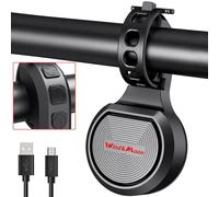 Sonnette Vélo avec Alarme Antivol, Réglage Automatique du Volume Entre 80 et 130 Décibels/Fonction Antivol/étanche IPX6/ Chargement USB, Alarme Velo Adaptée aux Guidons d'un Diamètre de 22 à 32 mm