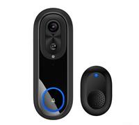 Sonnette vidéo 1080p sans fil IP65 Protection Wi-Fi double bande pour application Tuya Interphone intelligent Audio bidirectionnel Installation facile Noir Grand angle pour Android et iOS