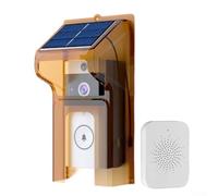 Sonnette vidéo à énergie solaire WiFi avec couvercle étanche, interphone bidirectionnel, surveillance en temps réel de nuit pour la sécurité de la maison (avec sonnette)