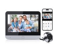 Sonnette vidéo avec écran couleur 4,3 pouces, sonnette sans fil HD 1080p, Wi-Fi, communication bidirectionnelle, batterie 5000 mAh