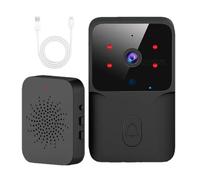 Sonnette vidéo avec serveur - Sonnerie vidéo sur sonnette | ANCONTRE CHAMBRE WIRELELS | Sonnette intelligente | Longue vie pour maison, appartement, villa et bureaux | Set complet avec nom