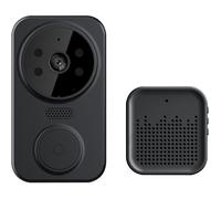 Sonnette vidéo, caméra 1080P, connexion WIFI, vision nocturne HD, audio bidirectionnel,alarme instantanée et autres fonctions,noir