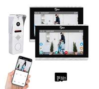 Sonnette vidéo filaire, interphone résidentiel, système de moniteur tactile 10 pouces, interphone vidéo d'entrée vidéo 1080P, caméra de porte, TUYA WiFi, systèmes d'interphone de porte Smart Home (1