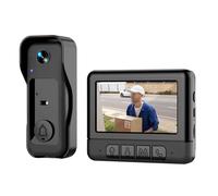 Sonnette vidéo HD 4,3" avec caméra interphone bidirectionnel pour vision | Voyez et parlez avec les visiteurs de jour comme de nuit via l'interphone bidirectionnel intégré et la large vue de la caméra