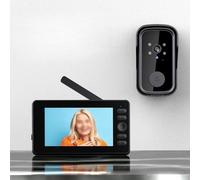 Sonnette vidéo intelligente Judas électronique écran 4,3 pouces Ultra pour vision nocturne Réveil actif Interphone sans fil Caméra de porte