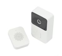 Sonnette vidéo intelligente pour interphone Kement HD sans fil avec changeur de voix audio bidirectionnel de sécurité, blanc, 80 mm