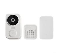 Sonnette vidéo intelligente sans fil avec audio bidirectionnel et contrôle mobile pour une gestion pratique des entrées (blanc)