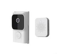 Sonnette vidéo intelligente sans fil WiFi avec carillon pour Tuya contrôlé par pour Tuya, communication bidirectionnelle haute définition (blanc)