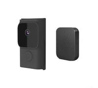 Sonnette vidéo intelligente sans fil WiFi avec carillon pour Tuya contrôlé par pour Tuya, communication bidirectionnelle haute définition (noir)