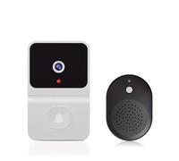 Sonnette vidéo Intelligente Sonnette sans Fil étanche, WiFi, vidéo HD, caméra Intelligente, extérieur, Vision Nocturne, 720p pour Maison connectée, Domicile et Bureau(Black)