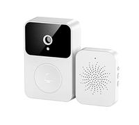 Sonnette Vidéo Intelligente WI-FI, Audio, Détection de Personnes, sans Frais d'Abonnement, Camera HD 1080p, Vision Nocturne, Etanche pour Extérieur Interphone Rechargeable Sonnette de Sécurité (Blanc)