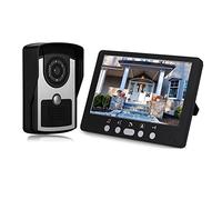 Sonnette vidéo, Interphone visuel sonnette couleur filaire système de visiophone moniteur intérieur caméra IR extérieure étanche à la pluie et déverrouillage