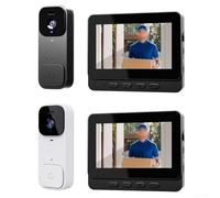 Sonnette vidéo sans fil 1080p HD sans fil IP65 étanche vision nocturne interphone 2 voies sonnette vidéo (noir)