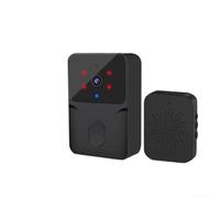 Sonnette vidéo sans fil avec caméra HD et interphone audio bidirectionnel, fonction de changement de voix, accès à distance via smartphone, compatible avec KEMENT, noir