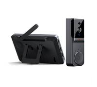 Sonnette vidéo sans fil avec écran IPS 4.3, audio bidirectionnel, interphone visuel 2.4GHz, caméra statique avec antenne
