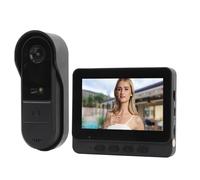 Sonnette Vidéo sans Fil avec Moniteur, Caméra de Sonnette à écran Couleur 1080P 4,3 Pouces, Interphone Bidirectionnel Vision Nocturne IP65 étanche, Système D'interphone Vidéo,