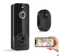 Sonnette vidéo sans fil avec sonnerie, image en direct HD, vision nocturne, stockage dans le cloud, alimentation par batterie