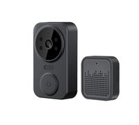 Sonnette vidéo sans fil avec télécommande WiFi et interphone vocal audio bidirectionnel (noir)