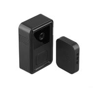 Sonnette vidéo sans fil avec vision nocturne et interphone bidirectionnel, WiFi pour caméra de sécurité intelligente avec changeur de voix, réception longue portée de 150 m (noir)