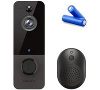 Sonnette vidéo sans fil, caméra de surveillance intérieure/extérieure avec carillon, audio bidirectionnel, détection humaine IA, vi