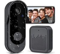 Sonnette vidéo sans fil, caméra vidéo HD avec vision nocturne, stockage cloud, audio bidirectionnel, détection de mouvement