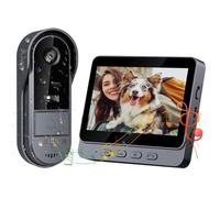 Sonnette Vidéo Sans Fil Etanche 1080P, écran IPS de 4.3, IP65, Caméra HD 170° Interphone Vision Audio Bidirectionnel