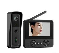 Sonnette vidéo sans fil intelligente, avec écran tactile de 4,3", interphone bidirectionnel, antenne externe, téléphone portable, système de sécurité à distance (noir)