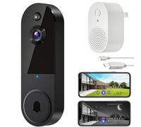 Sonnette vidéo sans fil intelligente avec vision nocturne résolution HD 1080p WiFi Sonnette sécurisée pour la sécurité à domicile T50 BlackProtégez votre maison sans effort