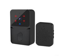 Sonnette vidéo sans fil pour KEMENT, interphone bidirectionnel avec changeur de voix, sécurité de la batterie (noir)