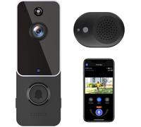 Sonnette vidéo sans fil - Vision nocturne HD - Audio bidirectionnel - Stockage cloud AES-128 - Carillon inclus
