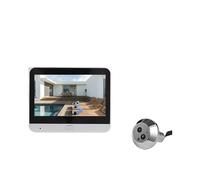 Sonnette vidéo WiFi 2.4G for Appartement, caméra Judas, écran 4.3 Pouces, Application Tuya 1080P, Vision Nocturne Visible à 120 degrés(Silver)