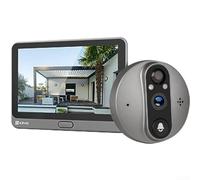 Sonnette vidéo WiFi avec objectif 166°, détection humaine IA 3MP, audio bidirectionnel et batterie 5000 mAh - Judas de porte intelligent pour la sécurité à domicile