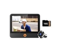Sonnette visuelle 4,3 Pouces, caméra 1080p, contrôle par Application, Vision Nocturne numérique, Moniteur extérieur, visionneuse de Porte(S30 16G TF Card)