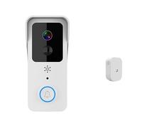 Sonnette Visuelle For Maison Intelligente 2.4G/5G Double WiFi Extérieure Étanche AC/sans Fil PIR Interphone Vision Nocturne Affichage Clair Protection Contre Intempéries(Option 6 Add 32G TF Card)