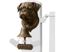Sonnettes de porte de bienvenue avec motif de chien, sonnettes de porte décoratives de style vintage rustique avec motif animal, décoration murale avec cloche de tête de chien, pour portail, jardin