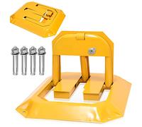 Sonnewelt 1 poteau de parking pliable avec 3 clés | Verrouillage de parking pliable avec 4 vis d'expansion | Serrure de parking universelle | Poteau d'arrêt pour garage et allée (jaune)