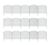 Sonnewelt Clôture enfichable Clôture de jardin en métal Éléments de clôture Enclos d’animaux Clôture extérieure pour chiens 15 éléments de clôture 18 barres de fixation (vert, arche supérieure)