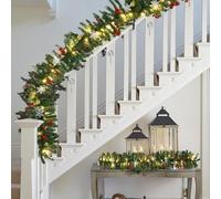 Sonnewelt Guirlande de Noël 5 m avec éclairage blanc chaud, 8 modes d'éclairage disponibles, décoration de Noël pour intérieur et extérieur, garde-corps pour sapin de Noël