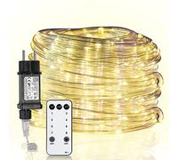 Sonnewelt Guirlande lumineuse d'extérieur 10 m 100 LED - 8 modes - Pour Noël, fête - Étanche - Blanc chaud