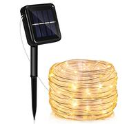 Sonnewelt Guirlande lumineuse solaire d'extérieur 30 m 300 LED - 8 modes - Étanche - Blanc chaud