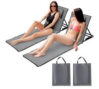 Sonnewelt Lot 2 chaises Plage Pliantes 158x55 cm, Gris